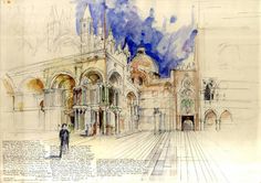 236x166 Architecture, Watercolors Watercolors Drawings - Watercolor Architectural Drawings