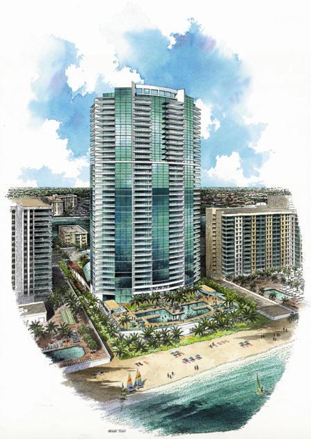 447x630 Pen And Inkwatercolor Architectural Rendering - Watercolor Architectural Renderings