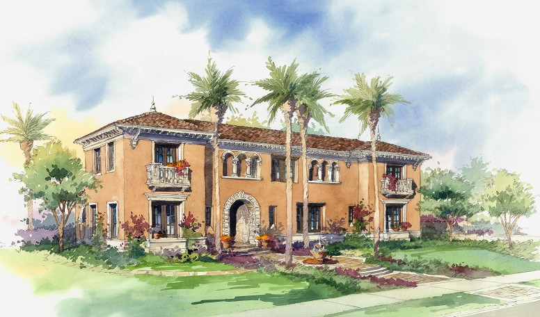 776x456 Pencil And Watercolor Renderings - Watercolor Architecture