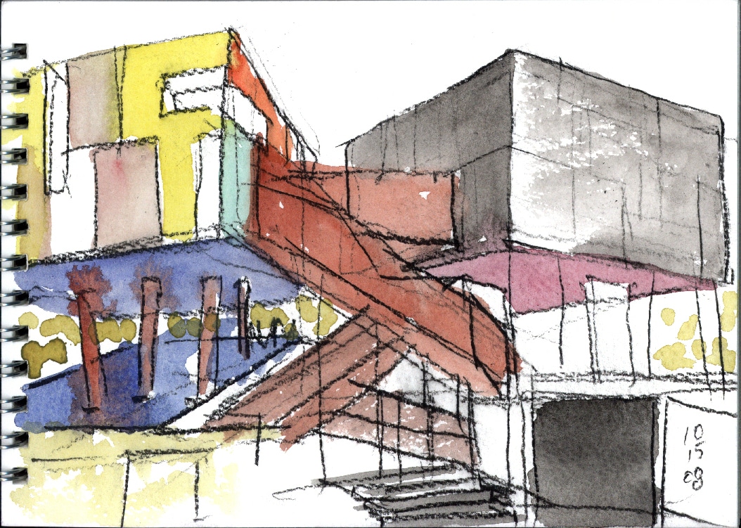 1054x751 Steven Holl Watercolors - Watercolor Architecture