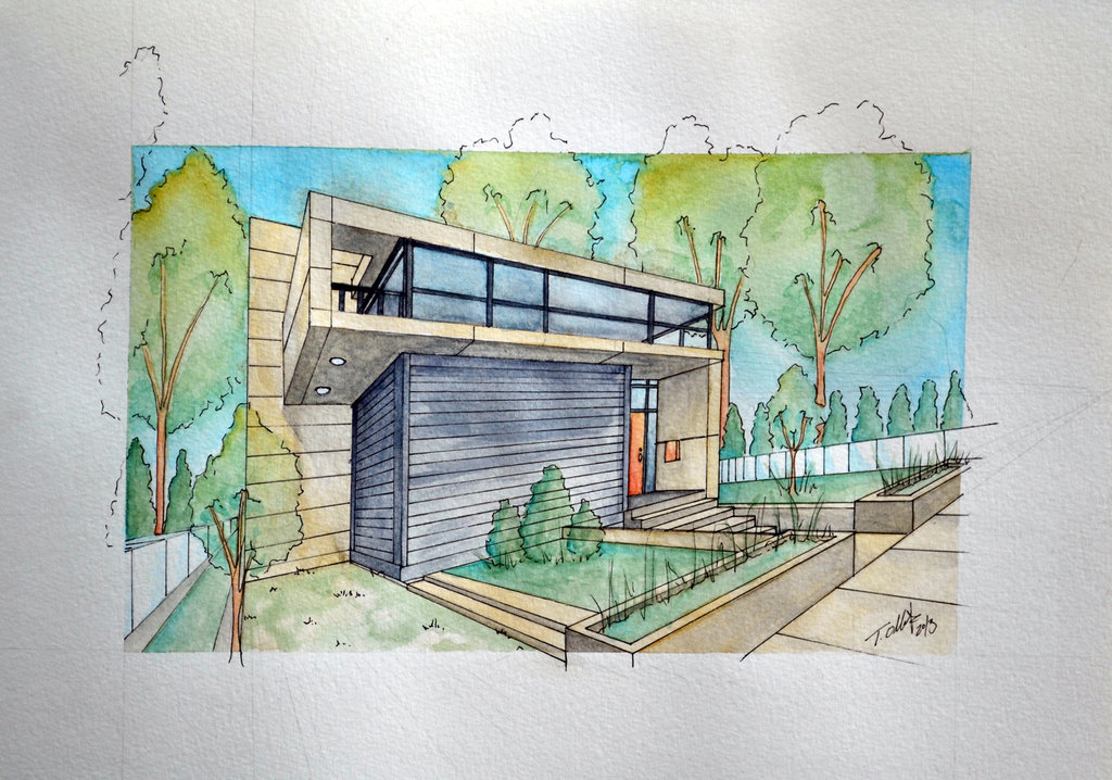 1024x718 Watercolor Architecture 1 By Tyleen - Watercolor Architecture
