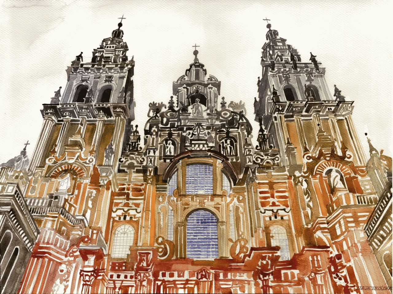 1280x960 Drawing Illustration Painting Artist Artwork Watercolor - Watercolor Architecture