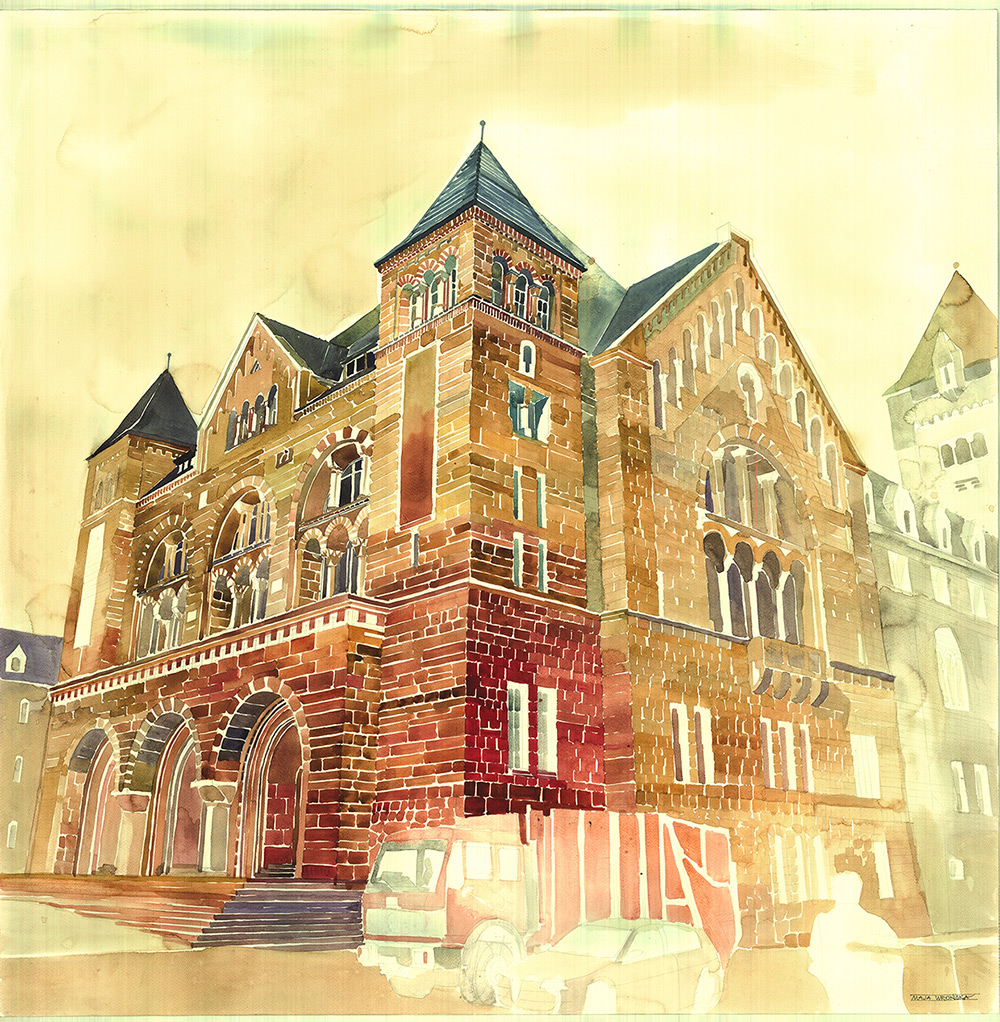 1000x1022 Colorful New Architectural Watercolors By Maja Wronska Colossal - Watercolor Architecture