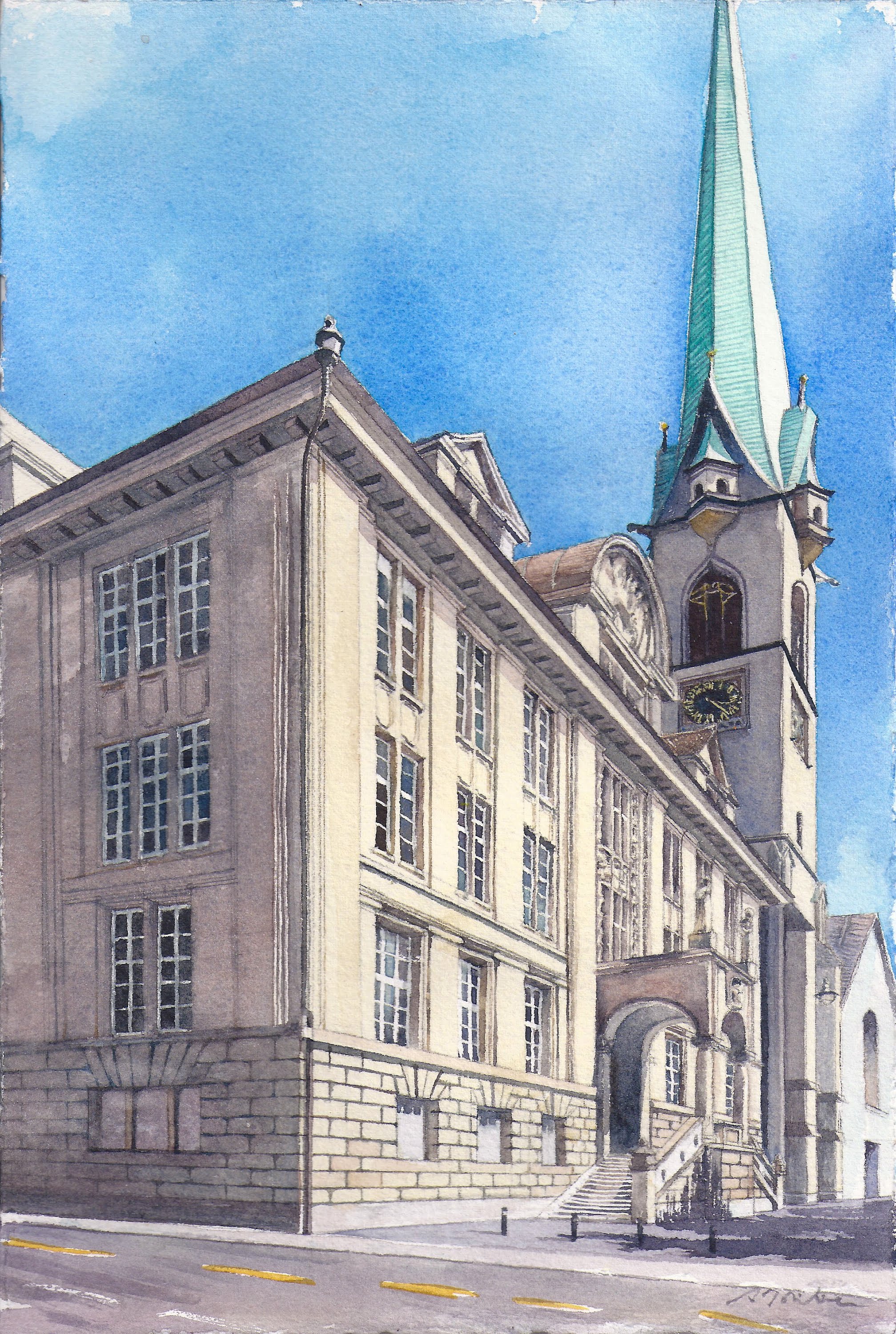 2015x3000 Commission Watercolor Architecture Work By Sumiyo Toribe - Watercolor Architecture