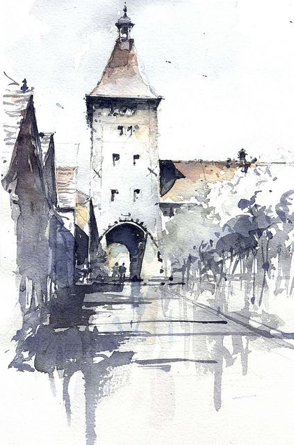 Watercolor Architecture Sketch At Paintingvalley Com Explore