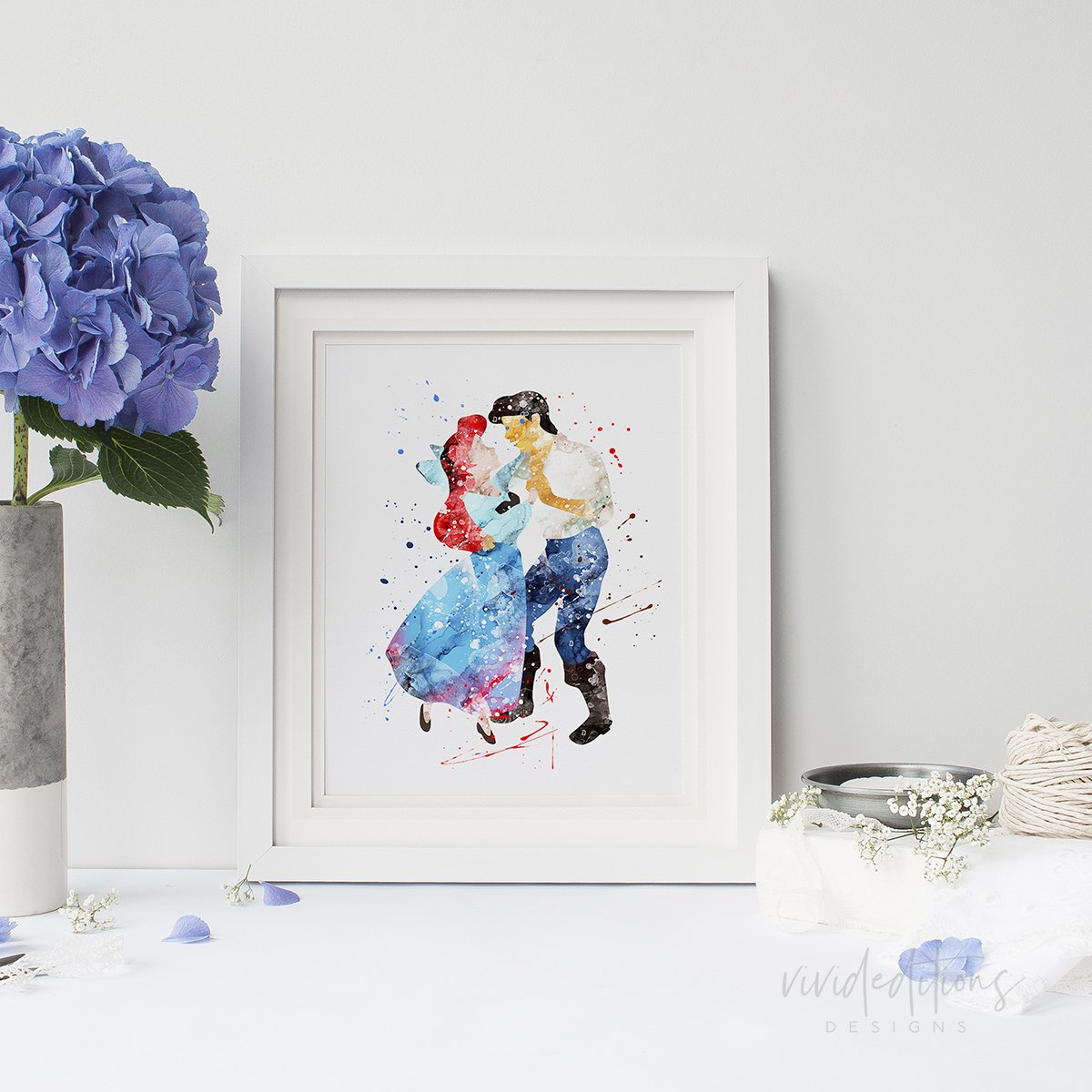 1200x1200 Ariel Amp Prince Eric, Little Mermaid Nursery Art Wall Decor - Watercolor Ariel