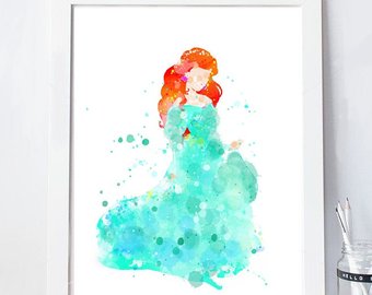 340x270 Ariel Watercolor Etsy - Watercolor Ariel