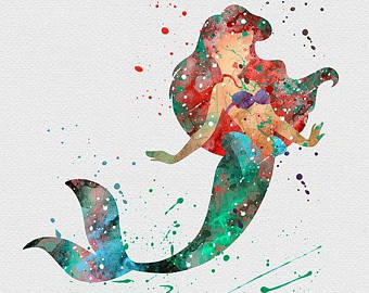 340x270 Watercolor Ariel Etsy - Watercolor Ariel