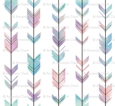 400x368 Watercolor Arrow Feather - Watercolor Arrow