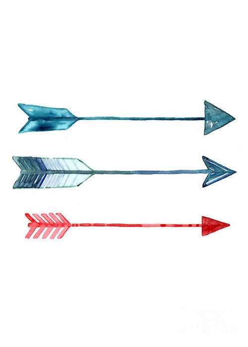 500x700 Watercolor Arrow Minimalist Painting Greeting Card For Sale By - Watercolor Arrow