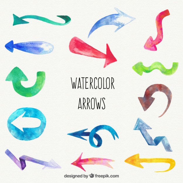 626x626 Watercolor Arrows Vector Free Download - Watercolor Arrow