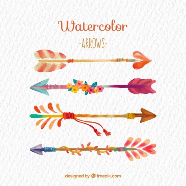 626x626 Colorful Watercolor Arrows Free Vector Free Printables Amp Others - Watercolor Arrow