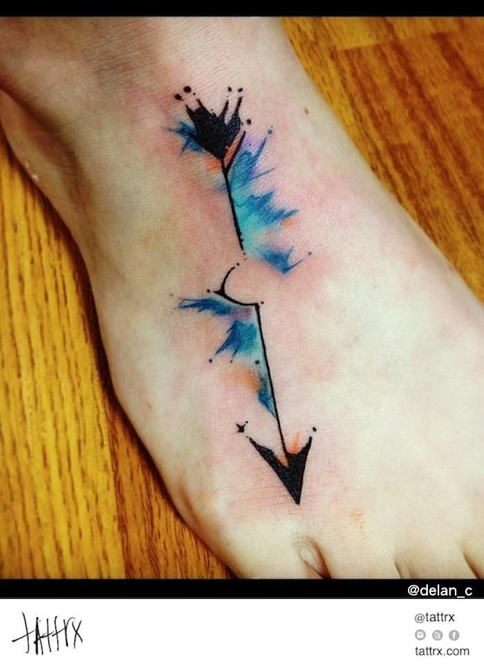 700x961 Delan Canclini Tattoos - Watercolor Arrow Tattoo