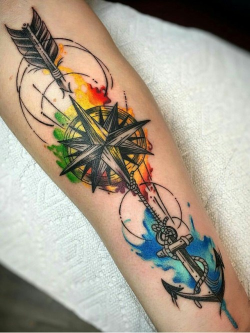 500x666 Cool Arrow Tattoo Tumblr - Watercolor Arrow Tattoo