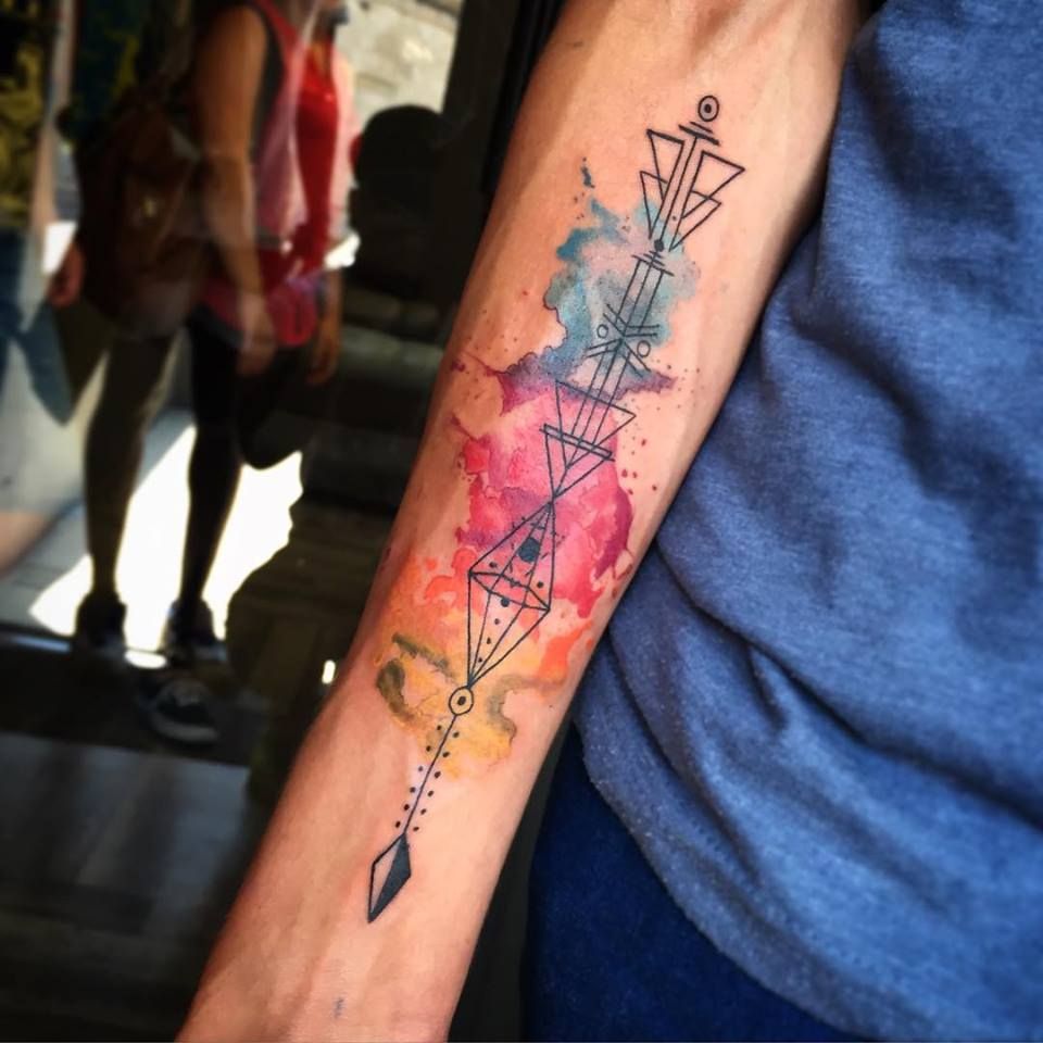 960x960 Watercolor Arrow Tattoo Tatuajes Tattoo, Tattos - Watercolor Arrow Tattoo