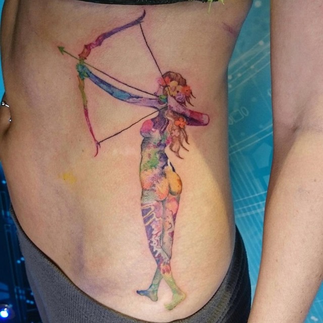 640x640 37 Bow And Arrow Tattoo Ideas To Gives You Insanely Cool Ink - Watercolor Arrow Tattoo