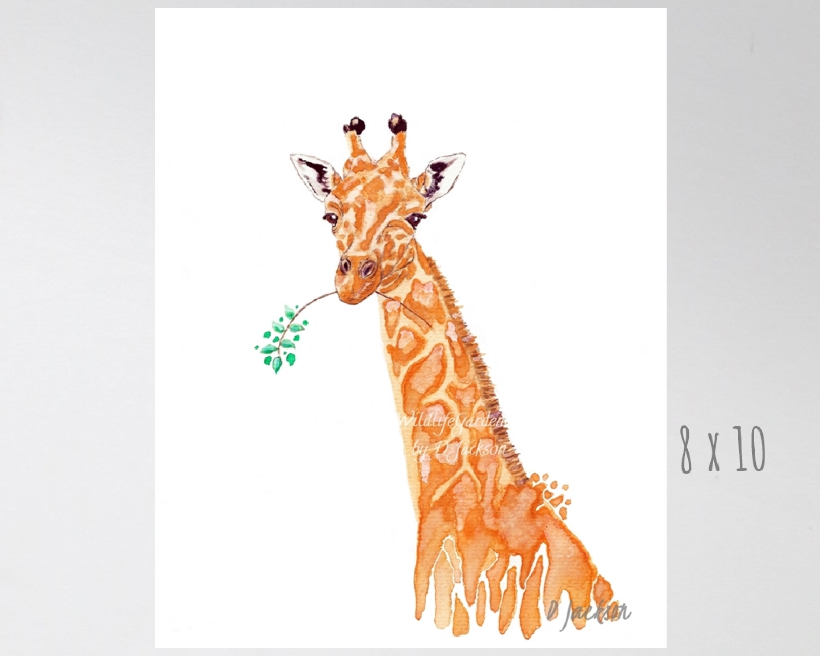 1600x1280 Orange Giraffe Watercolor Art Print Wildlife Gardener Art - Watercolor Art