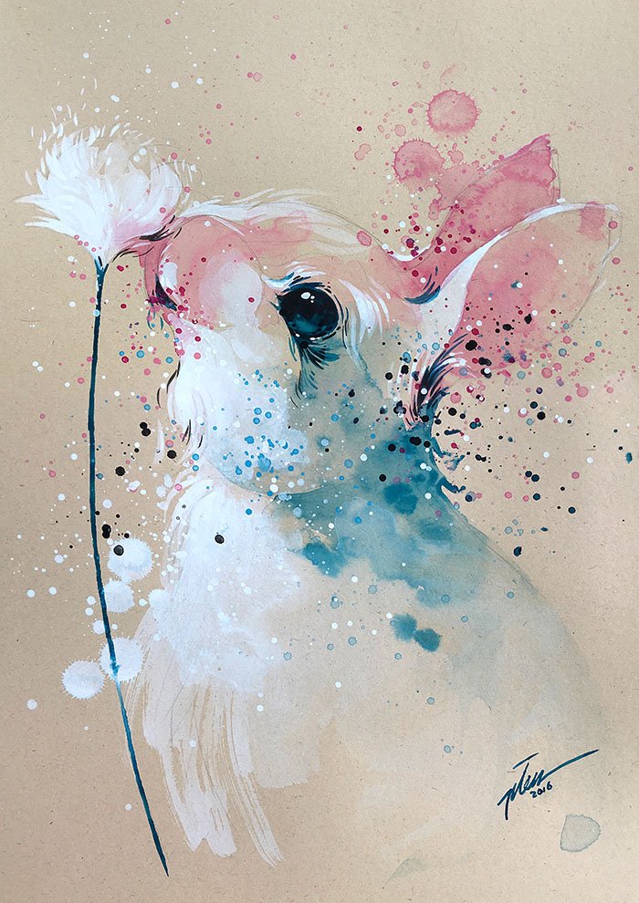 700x990 Bunny - Watercolor Art