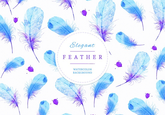 550x385 Watercolor Feather Art Background Vector Free Vector In - Watercolor Art Background
