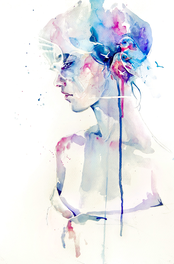 600x912 Stunning Figurative Watercolor Paintings - Watercolor Art Face