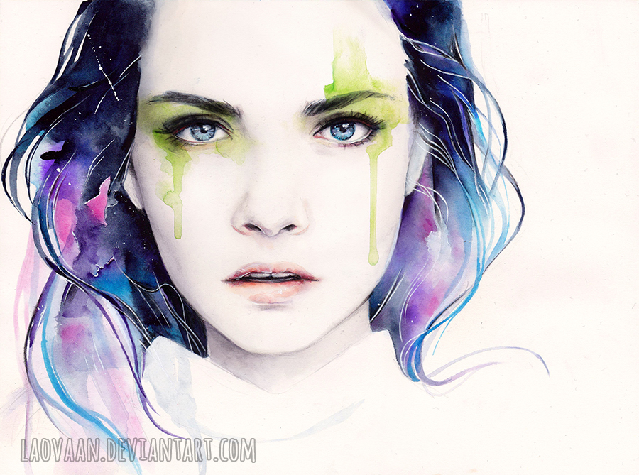 900x669 Watercolor Portrait - Watercolor Art Face