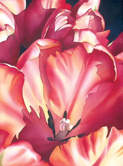 400x542 Painting Flowers Step By Step Radiant Reds - Watercolor Art Flowers