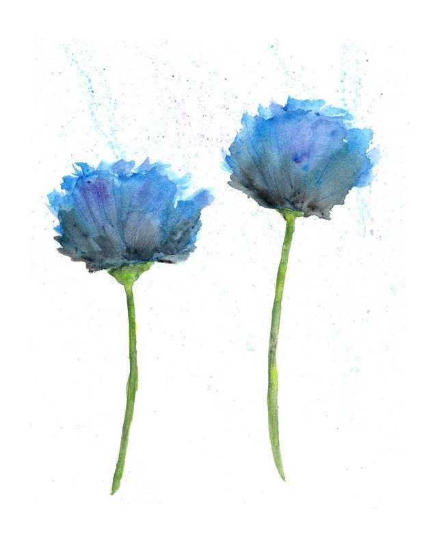 642x803 Watercolor Painting Watercolor Flowers Flower Art Flower Etsy - Watercolor Art Flowers