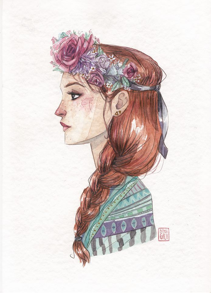 Watercolor Art Girl
