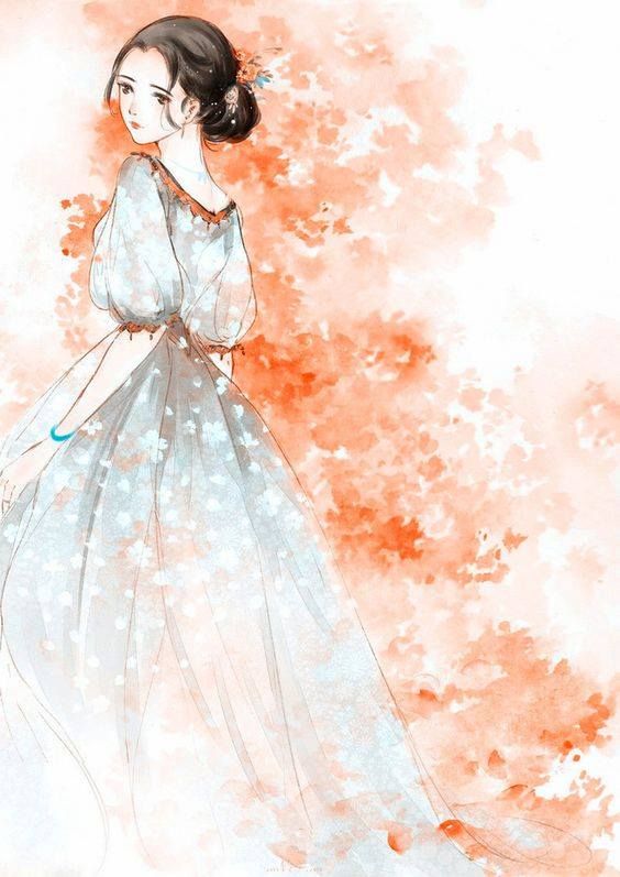 564x797 Pin By Regina On Art Anime, Art Girl And Girls - Watercolor Art Girl