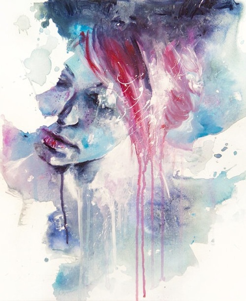 500x612 Art, Girl, Skecth, Watercolor - Watercolor Art Girl