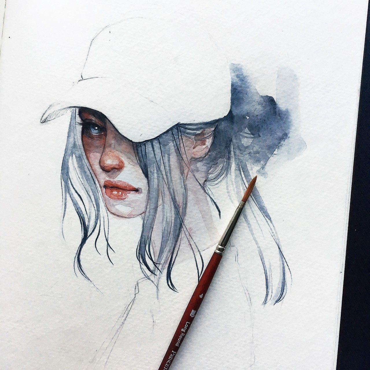 1280x1280 Nose Drawing Watercolor - Watercolor Art Pinterest