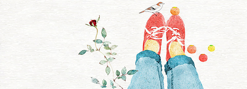 800x291 Literary Small Fresh Handpainted Watercolor Background Rose Shoes - Watercolor Art Simple