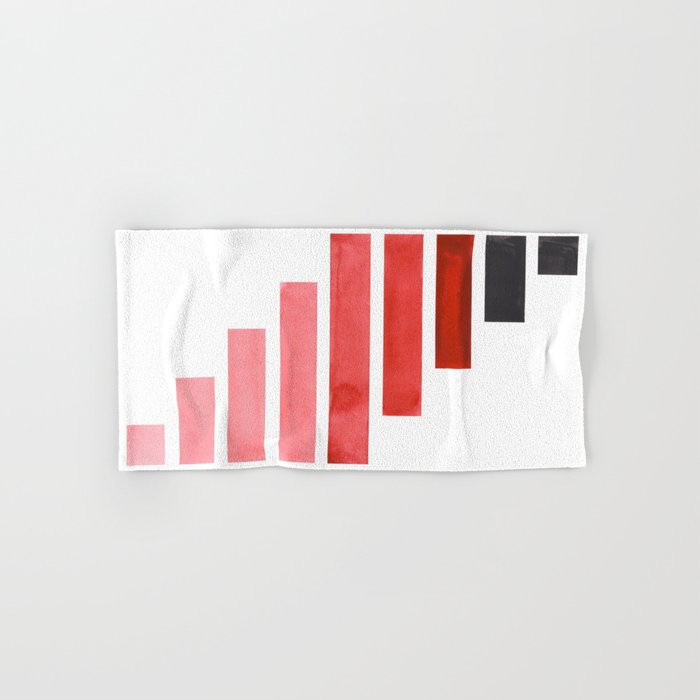 700x700 Red Midcentury Modern Minimalist Staggered Stripes Rectangle - Watercolor Art Simple