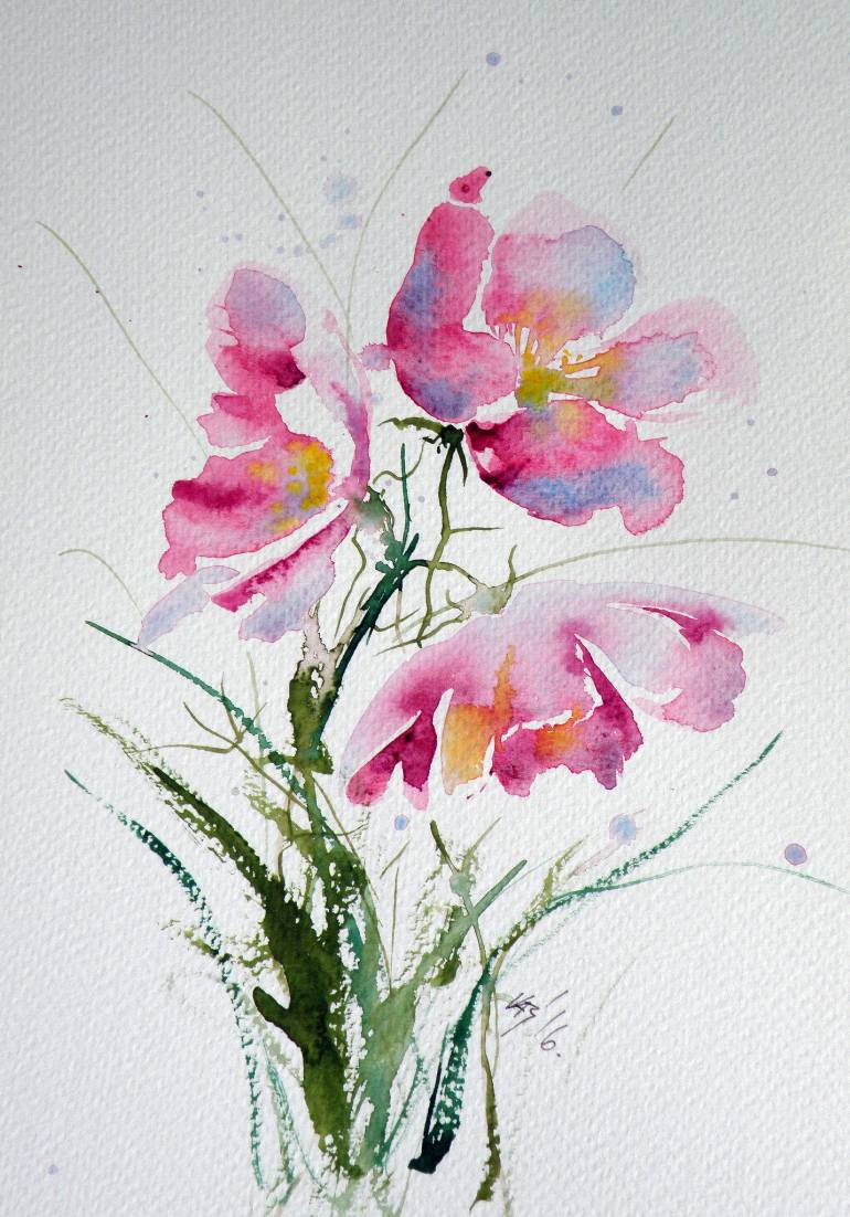 770x1102 Simple Beauty Painting By Kovacs Anna Brigitta Saatchi Art - Watercolor Art Simple