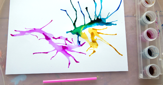 680x356 Blow Painting With Straws - Watercolor Art Simple