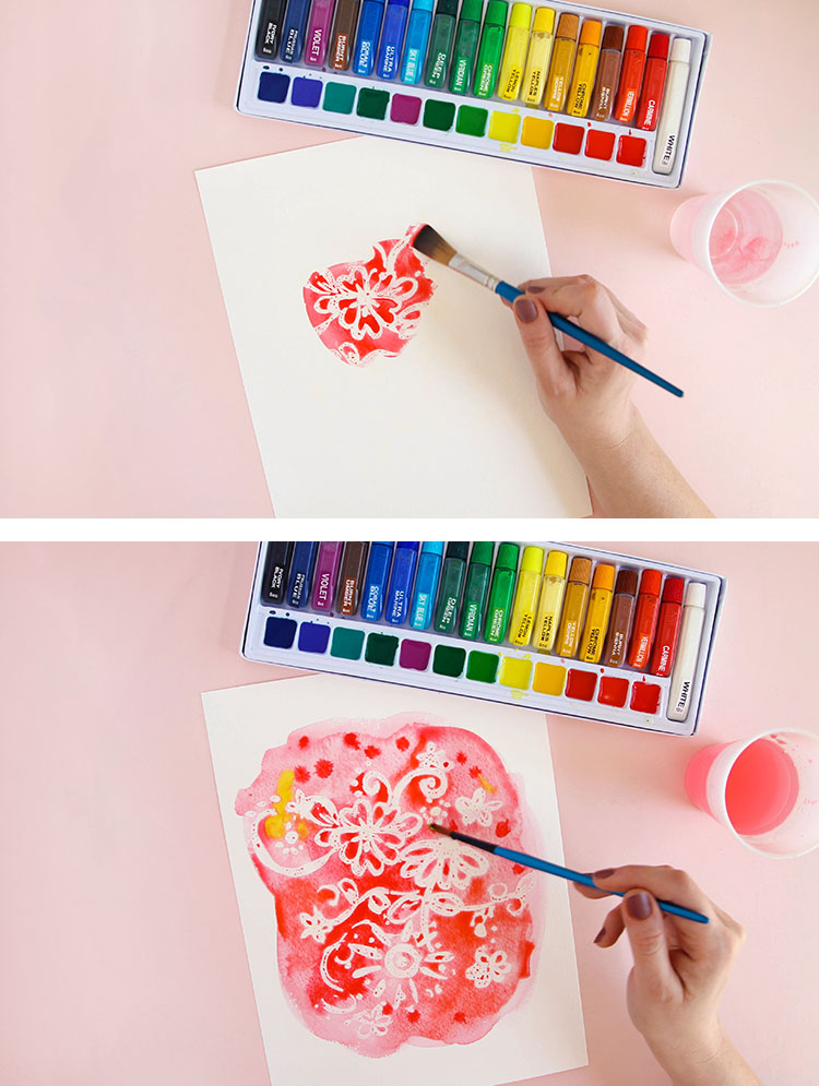 750x995 Watercolor Art Resist Painting Tutorial - Watercolor Art Simple