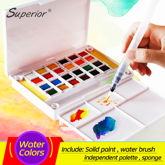 640x640 Superior 12 24 30 36 40colors Pigment Solid Watercolor Paints Set - Watercolor Art Supplies