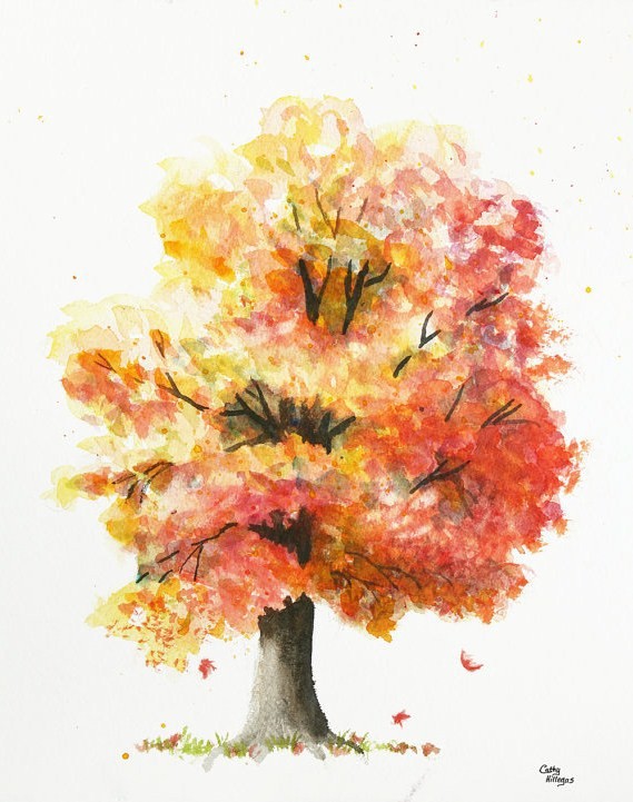 569x721 Watercolor Tree Via Tumblr On We Heart It - Watercolor Art Tumblr