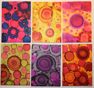 320x298 Polymer Clay Atcs With Faux Watercolor Surface Art For The Heart - Watercolor Artist Trading Cards