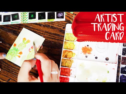 480x360 Watercolor Artist Trading Card Timelapse! Paige Poppe - Watercolor Artist Trading Cards