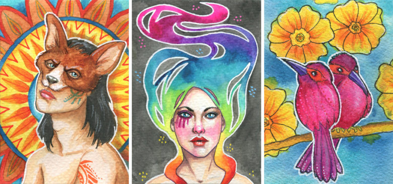 780x366 Artist Trading Cards Sl Scheibe - Watercolor Artist Trading Cards