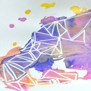 300x300 Geometric Watercolor Art - Watercolor Artwork