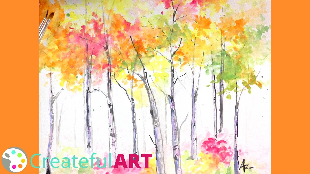 1280x720 How To Paint Birch And Aspen Trees - Watercolor Aspen Trees