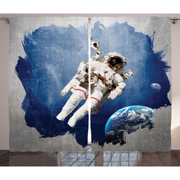 600x600 Brayden Studio Aubree Galaxy Artsy Grunge Astronaut And Planet - Watercolor Astronaut