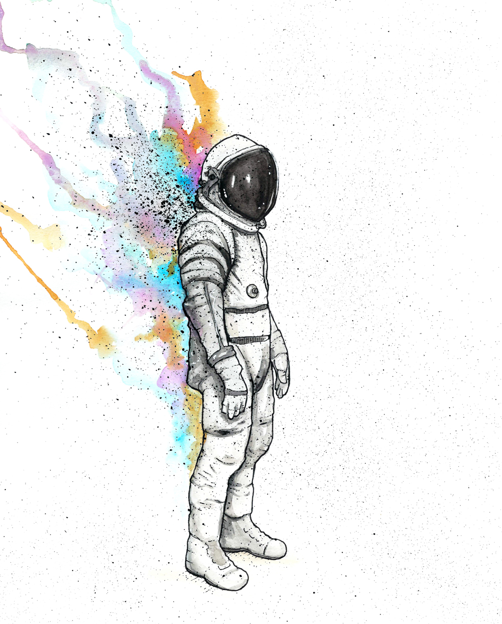 1000x1242 Gallery Craig Snodgrass - Watercolor Astronaut
