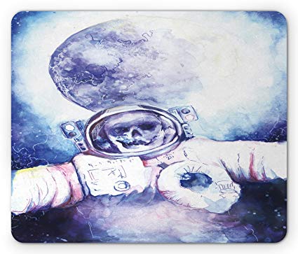 425x363 Ambesonne Skull Mouse Pad, Watercolor Cosmonaut In The - Watercolor Astronaut