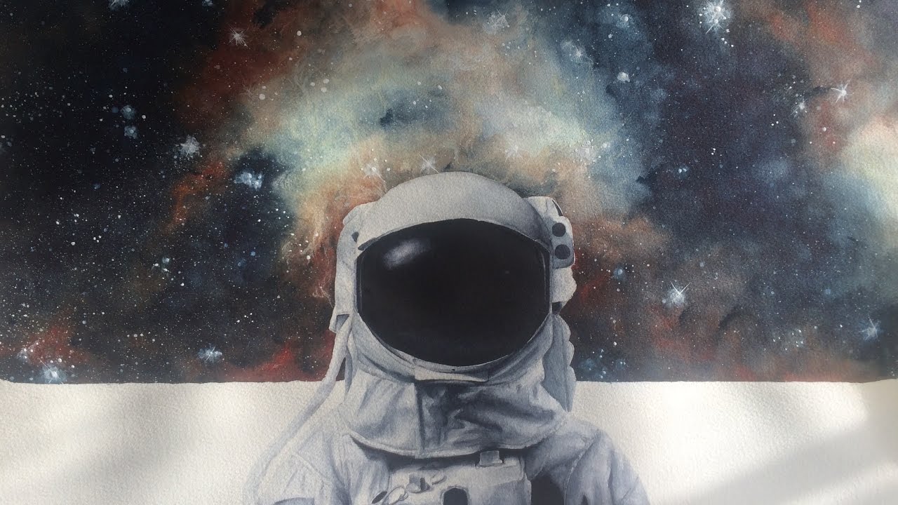 1280x720 Watercolor Astronaut Speedpaint - Watercolor Astronaut