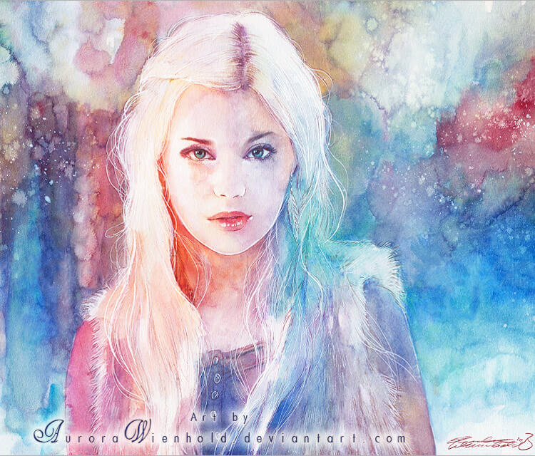 750x640 Frozen Times Watercolor Painting By Aurora Wienhold No. 2541 - Watercolor Aurora