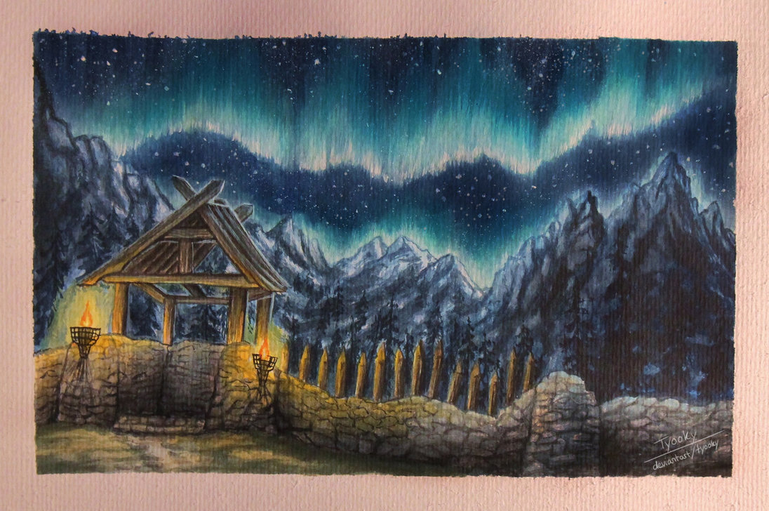 1096x728 Skyrim - Watercolor Aurora