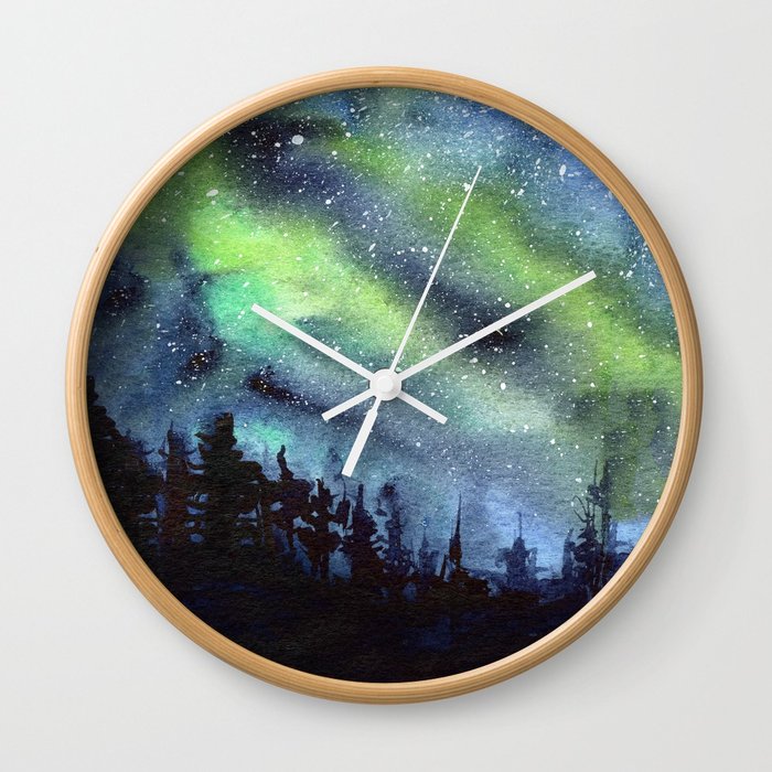 700x700 Galaxy Nebula Watercolor Northern Lights Aurora Borealis Wall - Watercolor Aurora Borealis